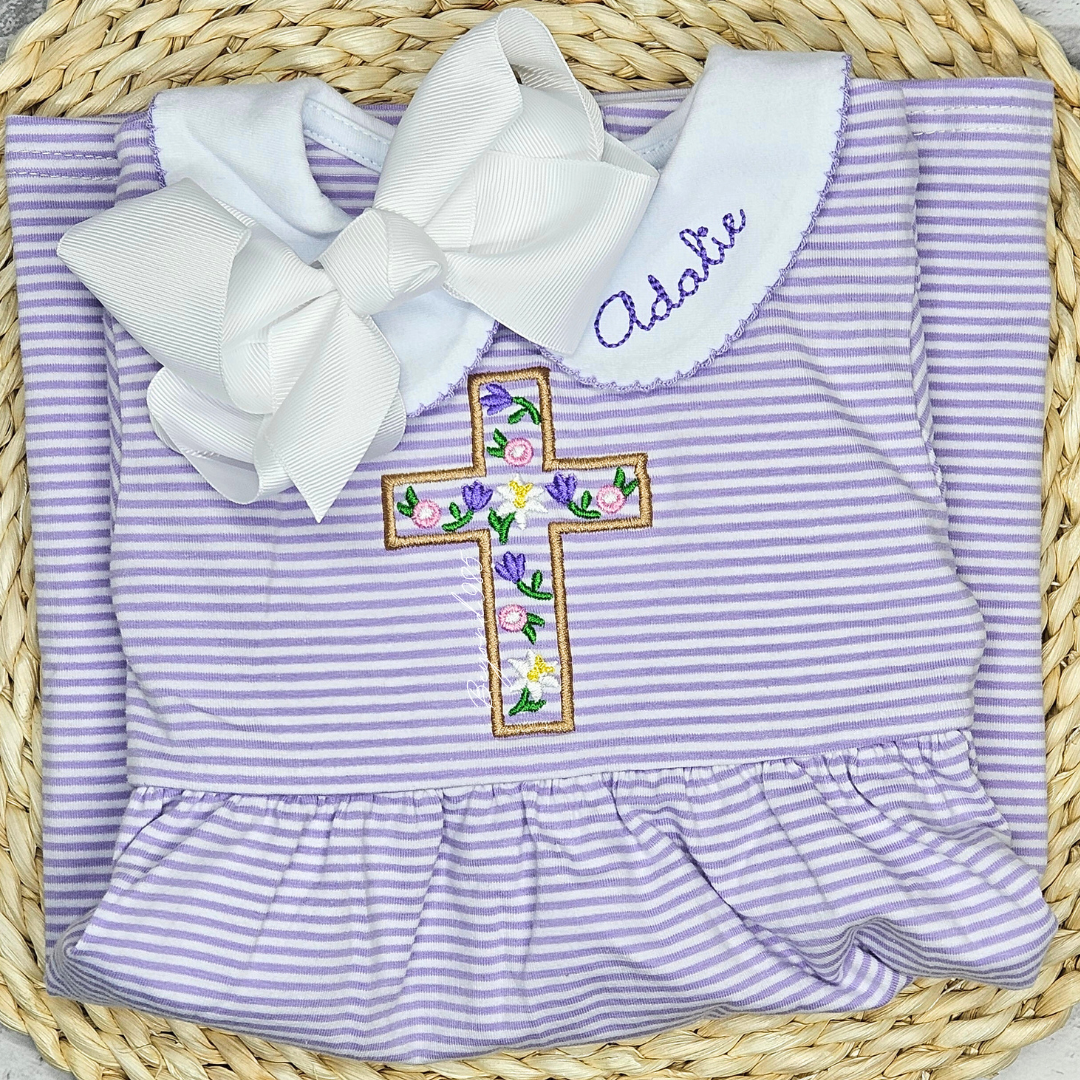 Floral Easter Cross Romper and Dress