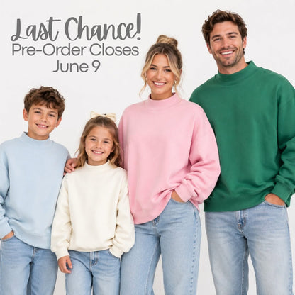 Premium Kids Mock Neck Sweatshirt | 25 Colors | Preorder