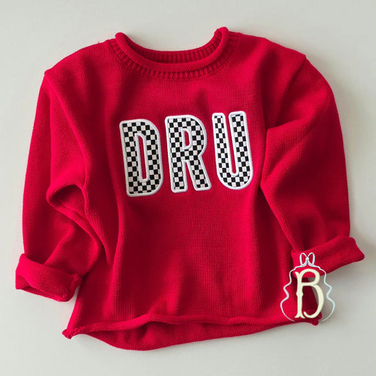 Race Day Roll Neck Sweater  | Boys Applique