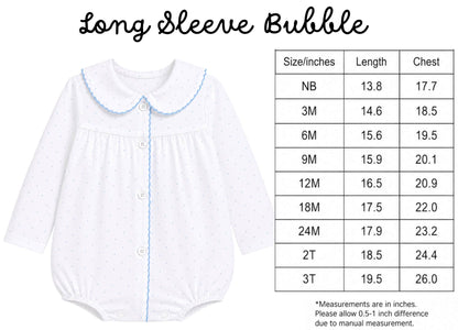 Boys Blue Gingham Long Sleeve Bubble