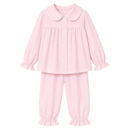 Girls Solid Pink Pants Set