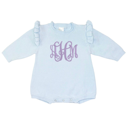 Embroidered Rollneck Knit Newborn Romper