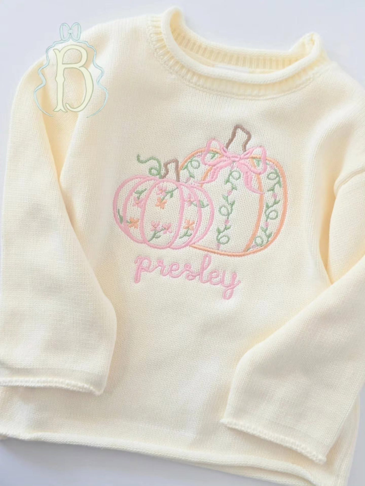 Pumpkins & Bows | Roll Neck Sweater