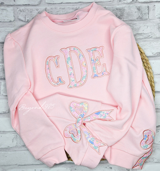 Monogrammed Side Bow Sweatshirts
