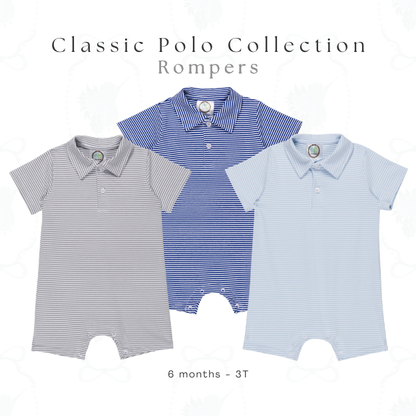 Boys Striped Polo Shirt & Romper