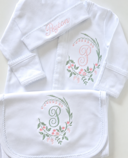 Floral Monogram Newborn Set
