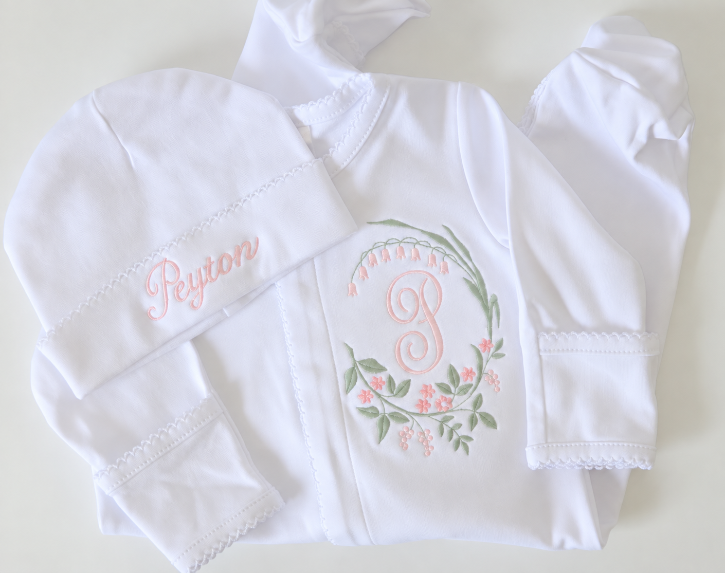 Floral Monogram Newborn Set