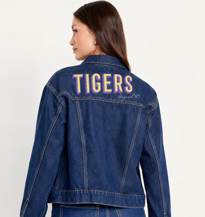 Embroidered Tigers Denim Jacket