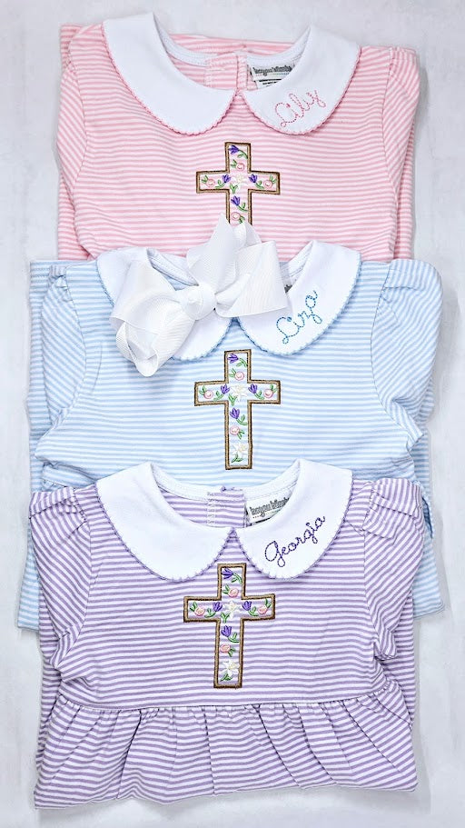 Easter Dress Floral Cross
