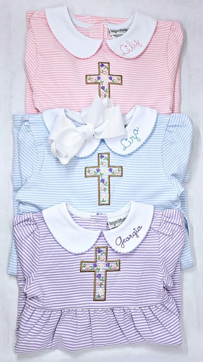 Easter Dress Floral Cross