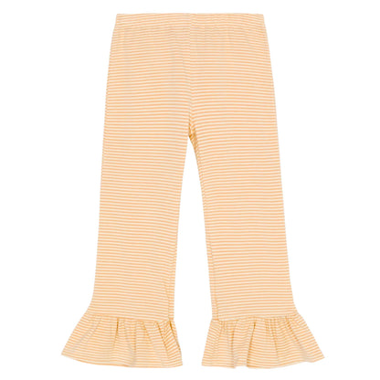 Girl's Micro-Striped Ruffle Pants