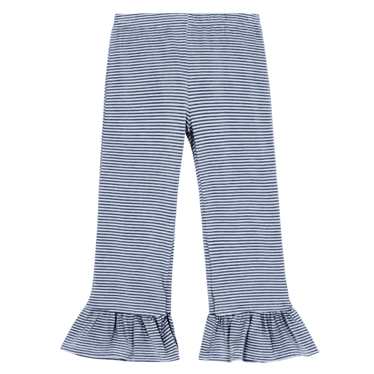 Girl's Micro-Striped Ruffle Pants
