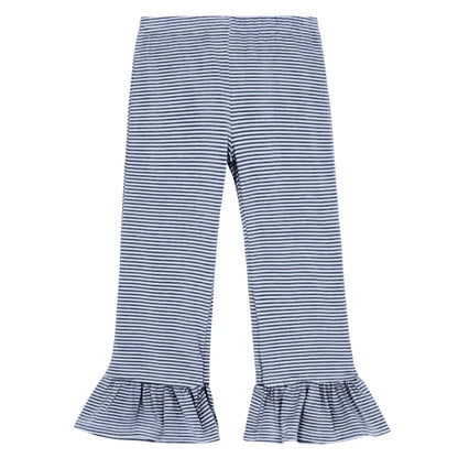 Girl's Micro-Striped Ruffle Pants