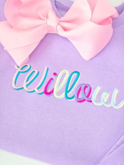 Pastel Rainbow Name Sweatshirt Bubble