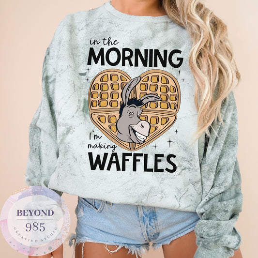 Donkey's Morning Waffles Sweatshirt - Waffles Sweatshirt