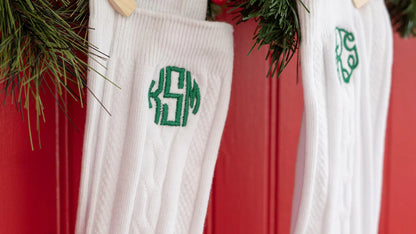 Christmas Cabled Dress Socks