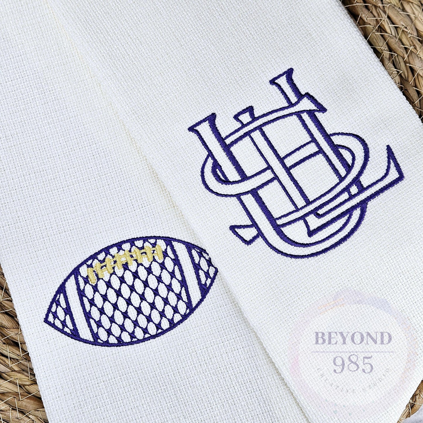 Football Embroidered Wreath Sash