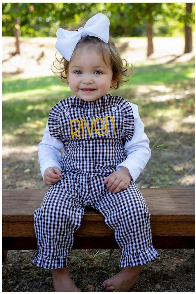 Girls Gingham Ruffle Longall