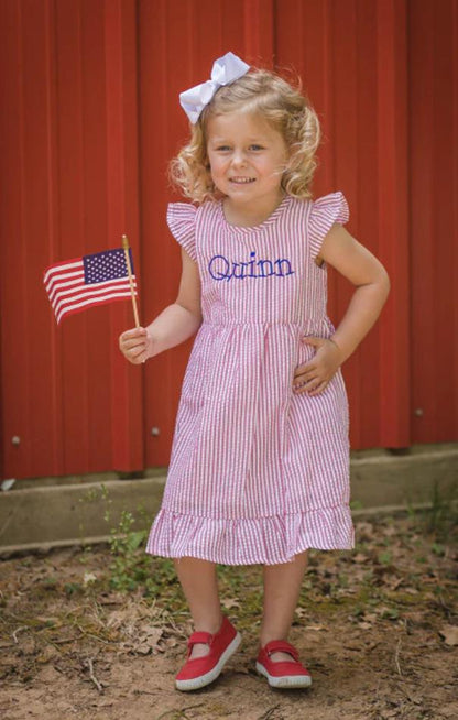 Girls Seersucker Dress