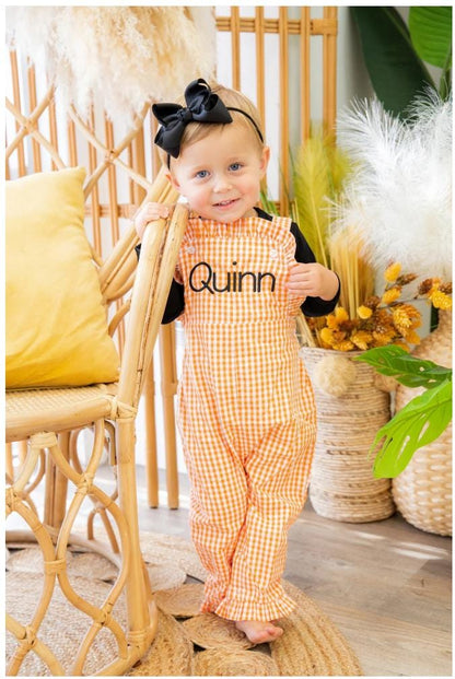 Girls Gingham Ruffle Longall