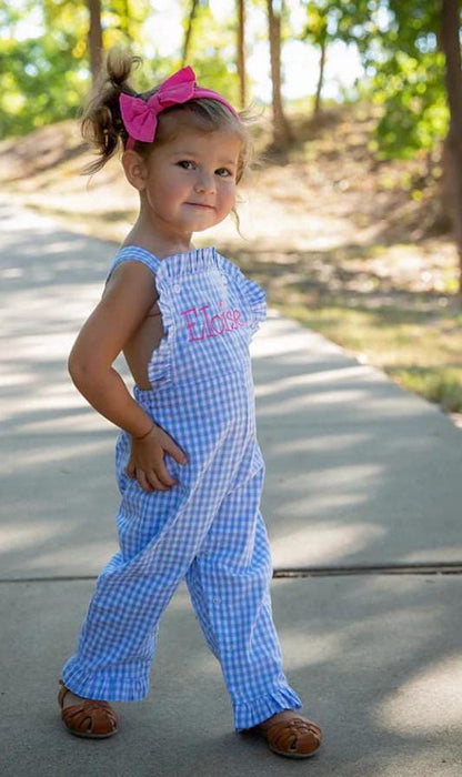Girls Gingham Ruffle Longall