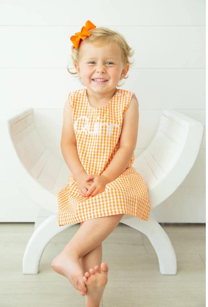 Girls Gingham Jumper Dress