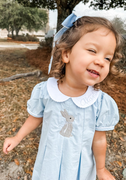 Easter Pleated Woven Dress - Sweet Bunny