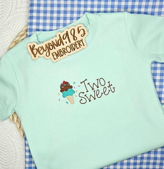 Two Sweet Ice Cream Birthday Shirt