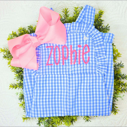 Girls Gingham Ruffle Longall