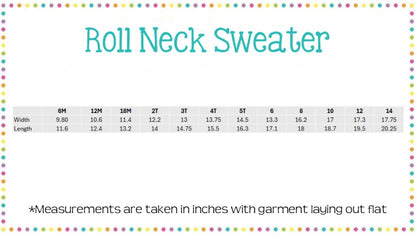 Roll Neck Sweater with Heirloom Cross Stitched Name