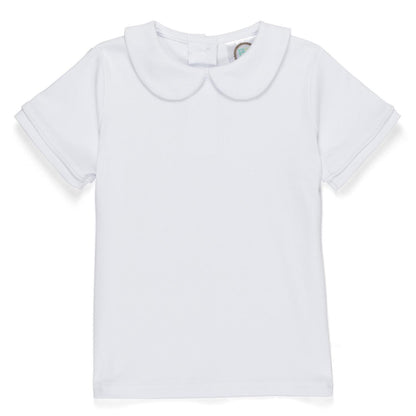 Unisex Short Sleeve Peter Pan Collared Shirt