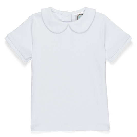 Unisex Short Sleeve Peter Pan Collared Shirt