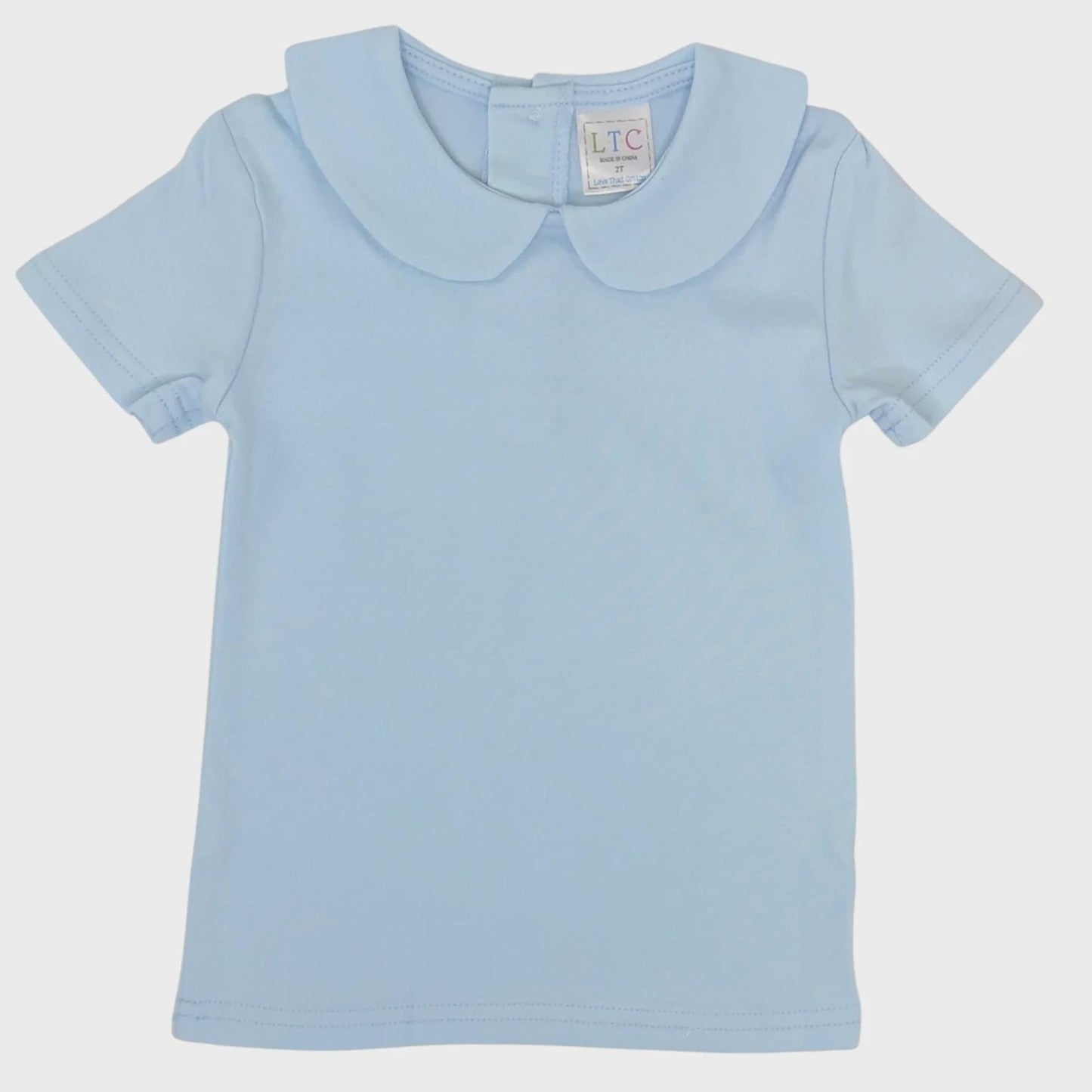 Unisex Short Sleeve Peter Pan Collared Shirt