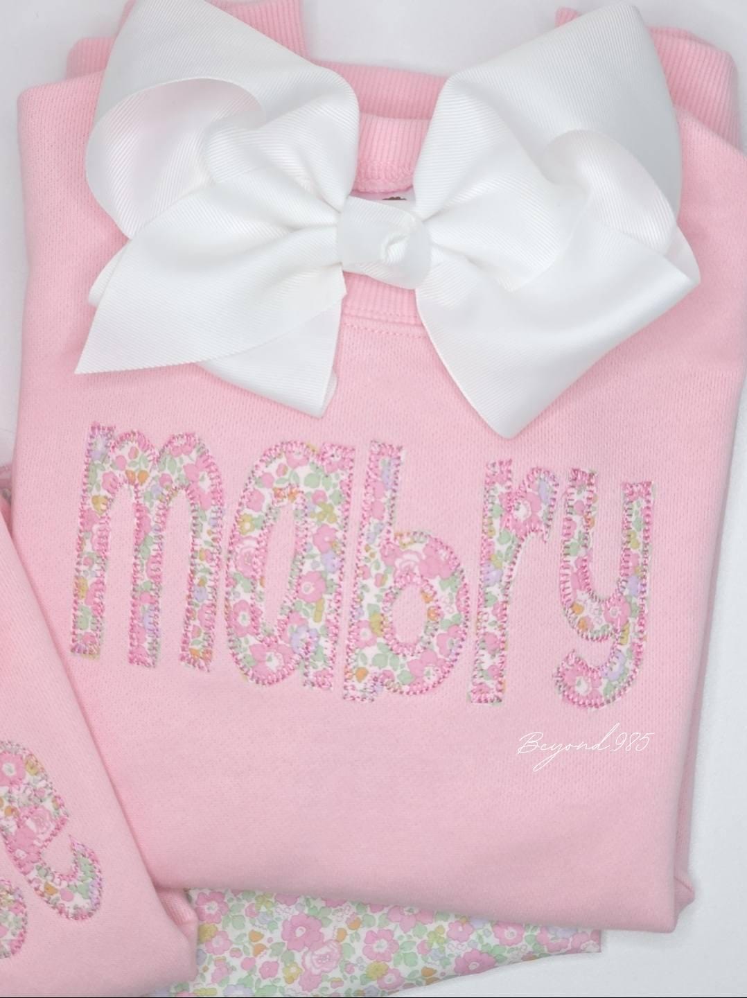 Girls Monogrammed Sweatshirt | Liberty Fabric Applique