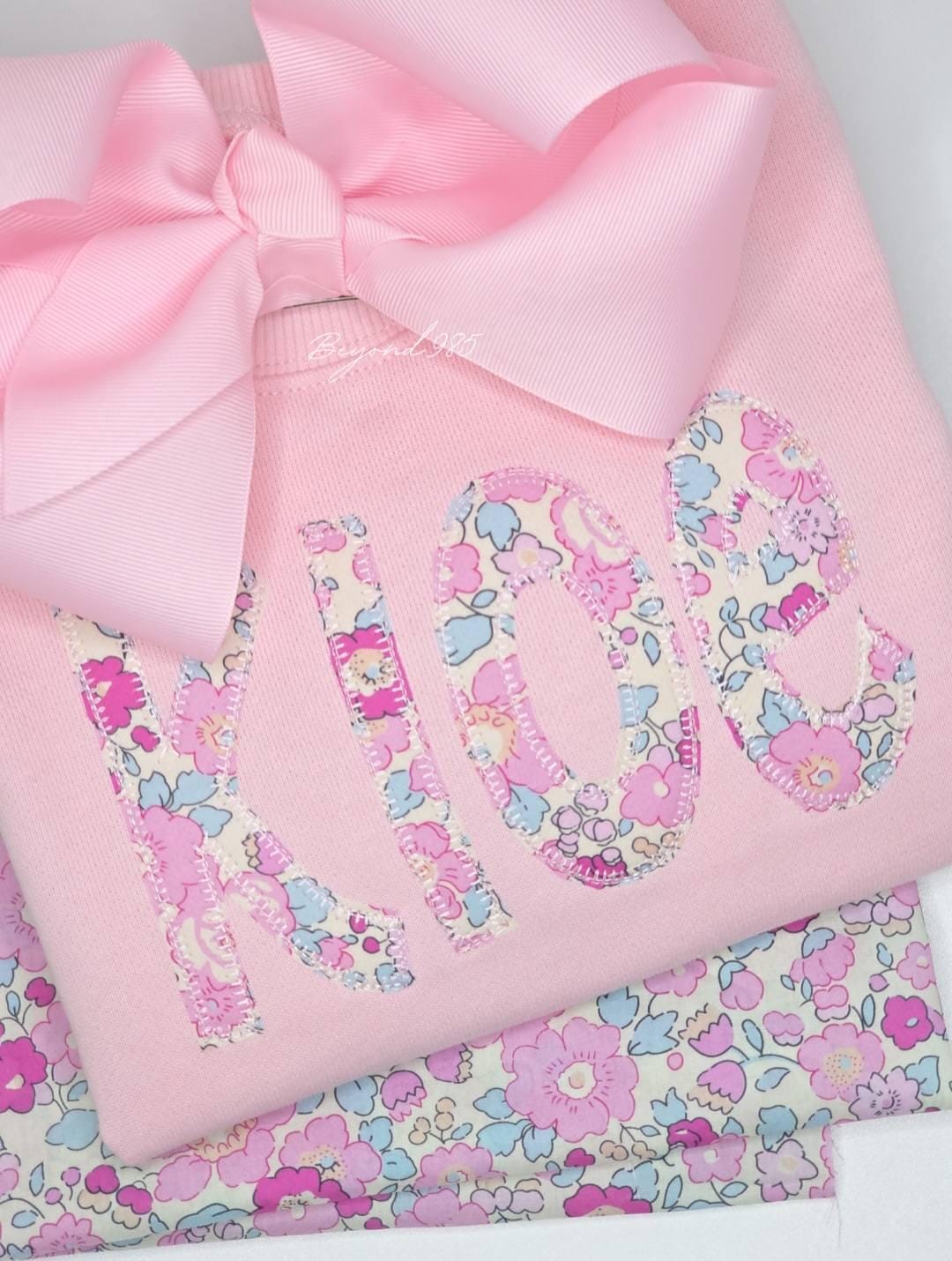 Girls Monogrammed Sweatshirt | Liberty Fabric Applique