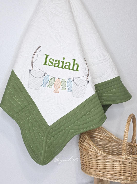 Heirloom Crib Quilt: FIshing Theme