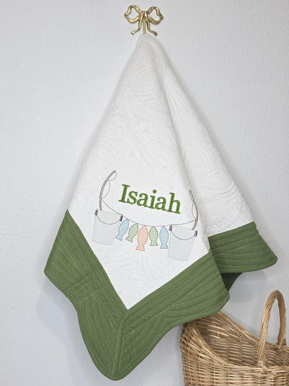 Heirloom Crib Quilt: FIshing Theme