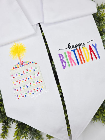 Happy Birthday Wreath Sash