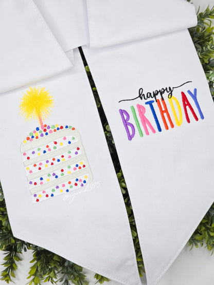Happy Birthday Wreath Sash