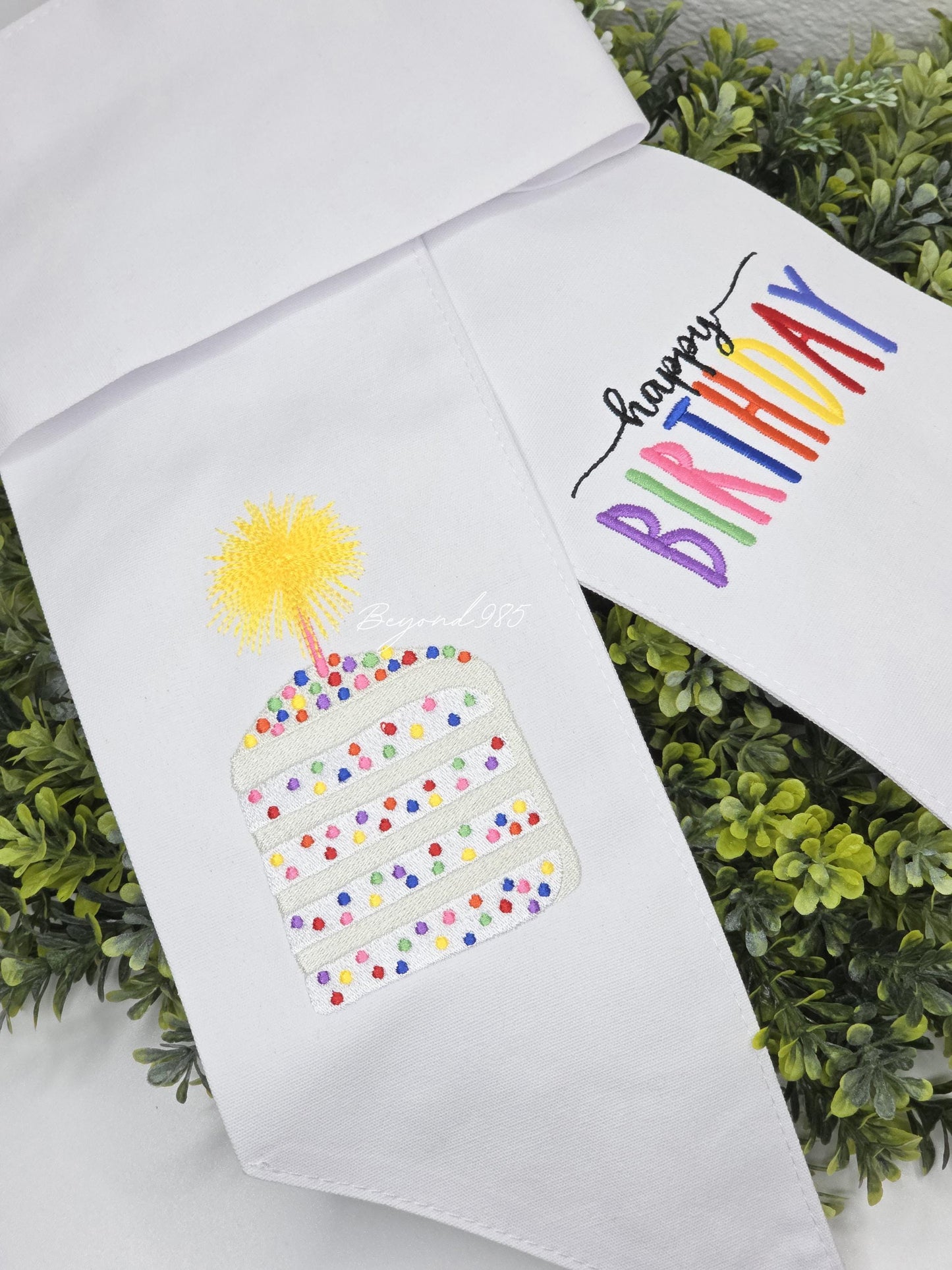Happy Birthday Wreath Sash