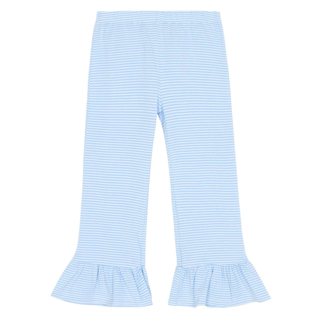 Girls Striped Ruffle Bottom Pants
