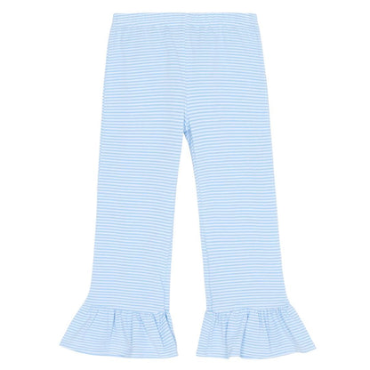 Girls Striped Ruffle Bottom Pants