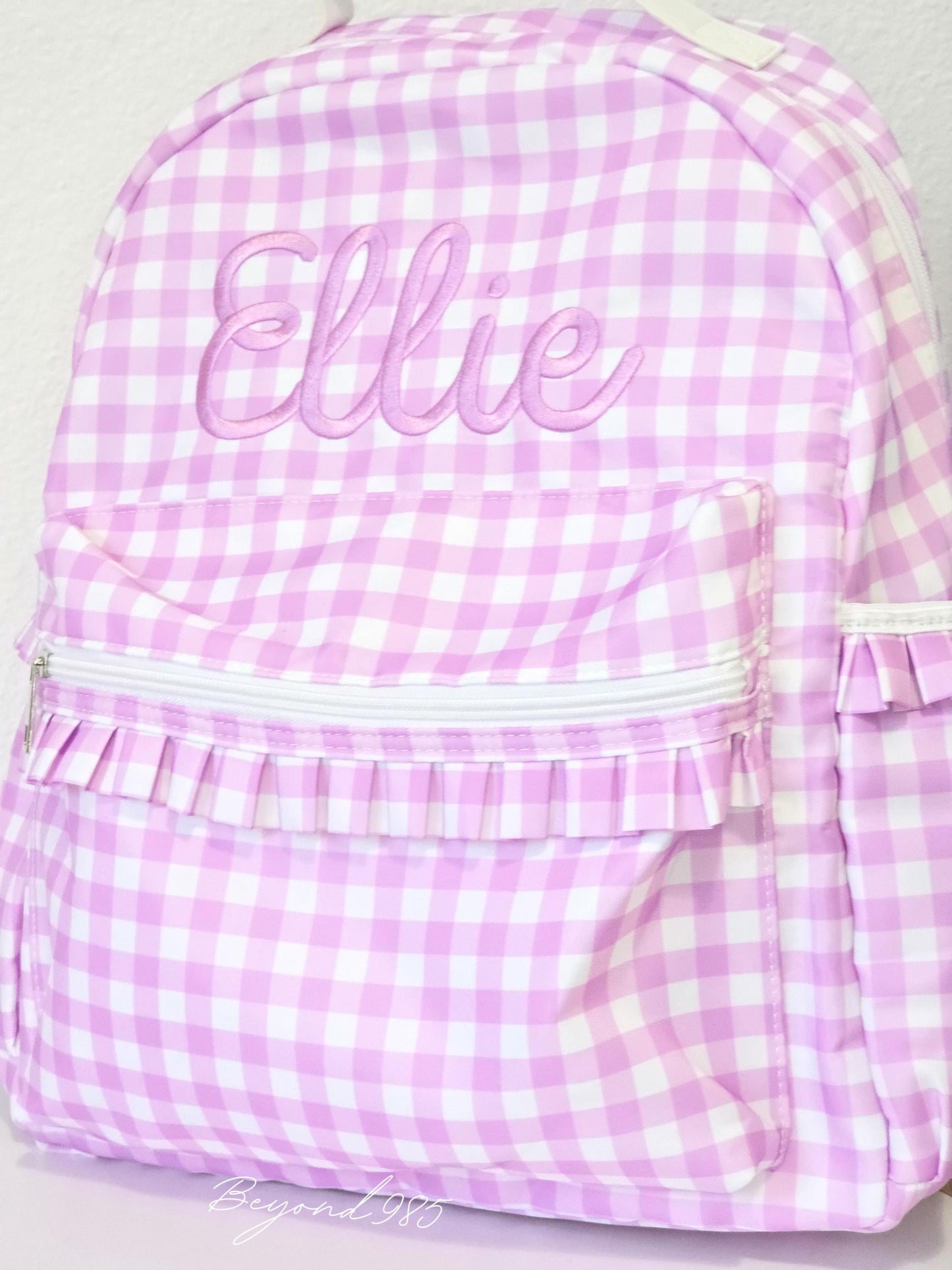 Purple Gingham Backpacks  with Ruffles