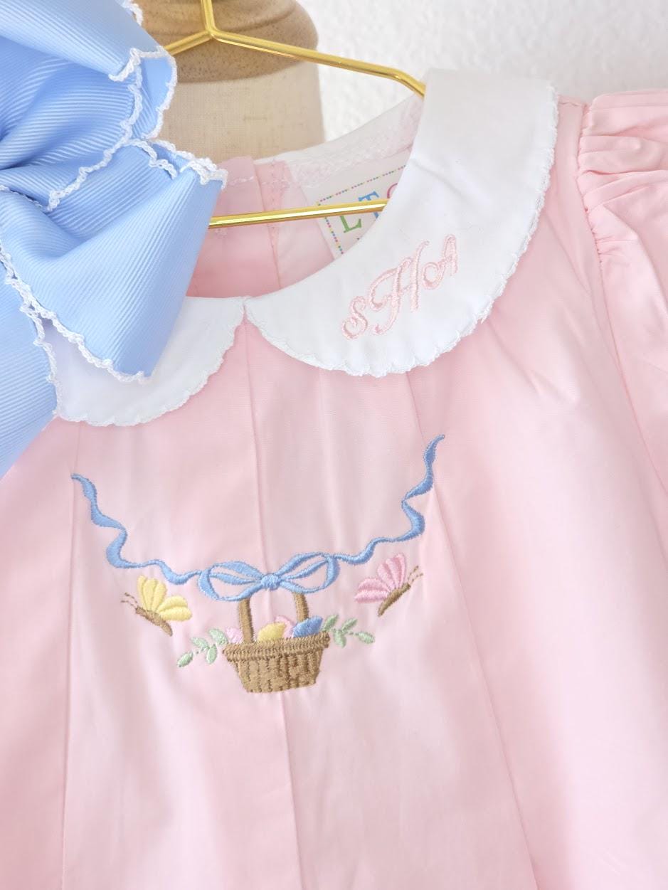 Easter Pleated Woven Dress - Easter Basket
