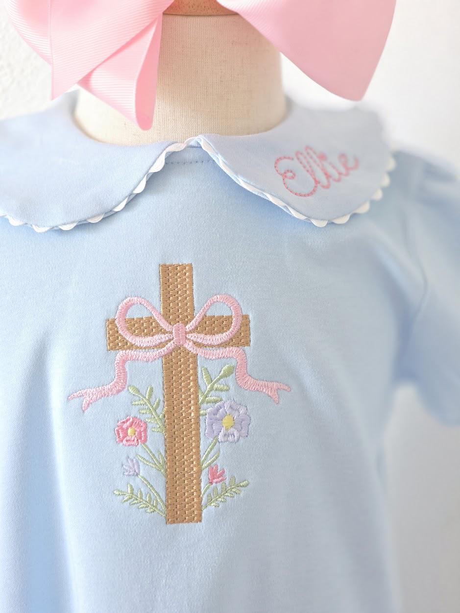Girls Easter Dress with Cross