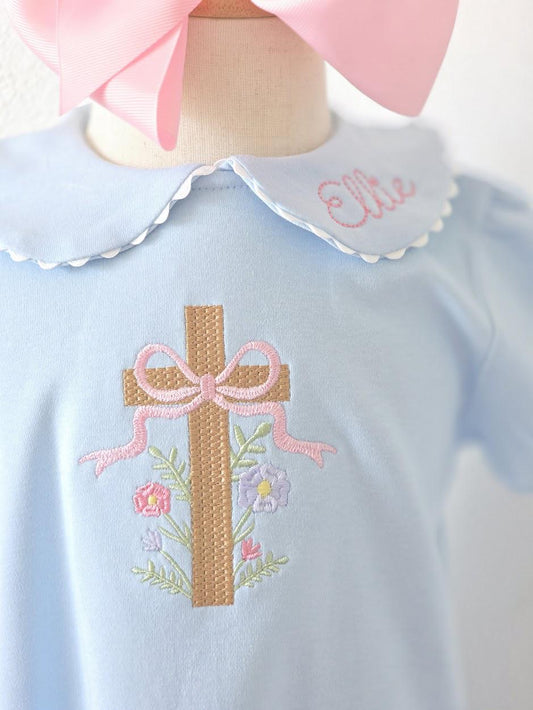 Girls Easter Dress with Cross