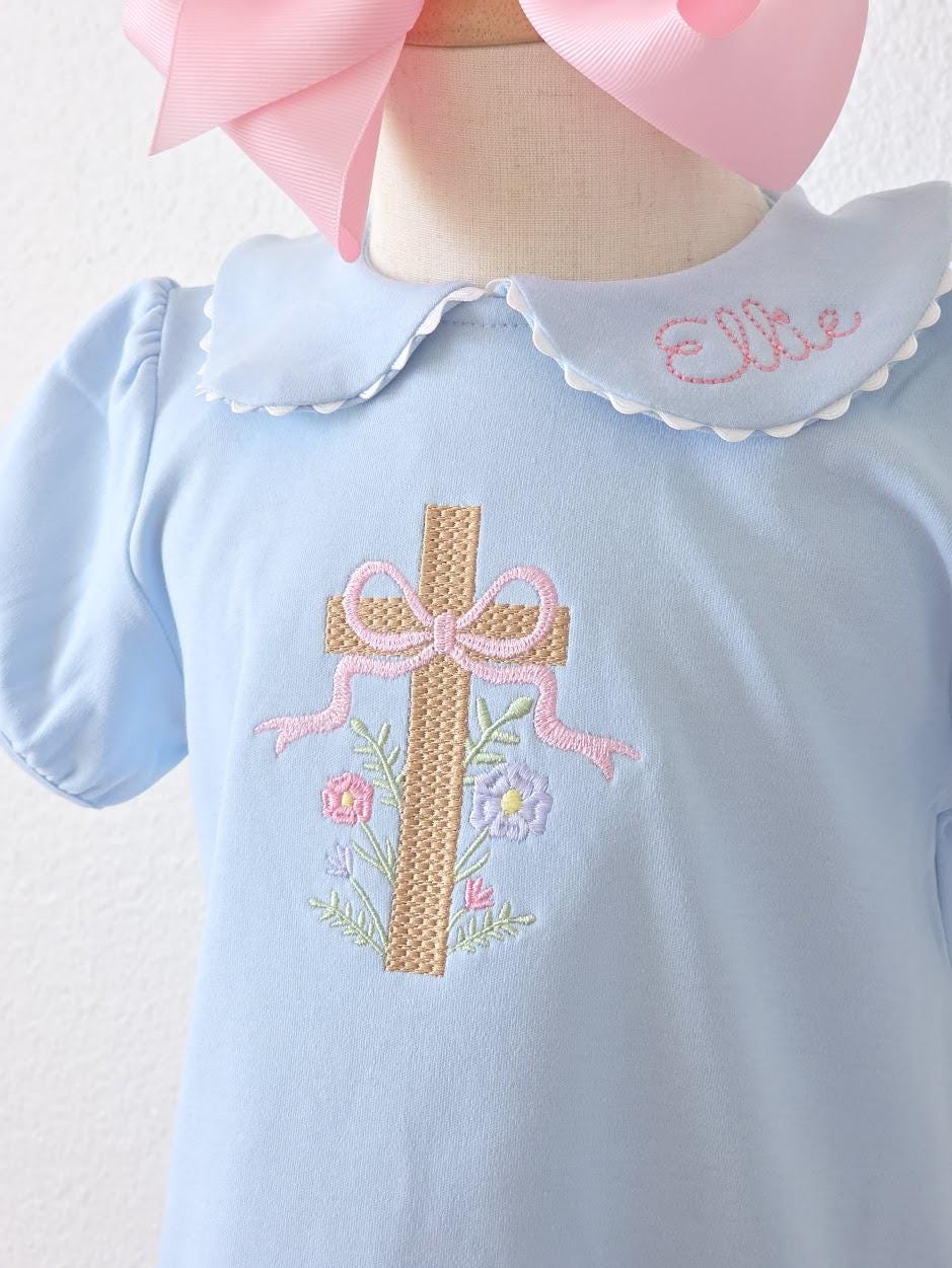 Girls Easter Dress with Cross