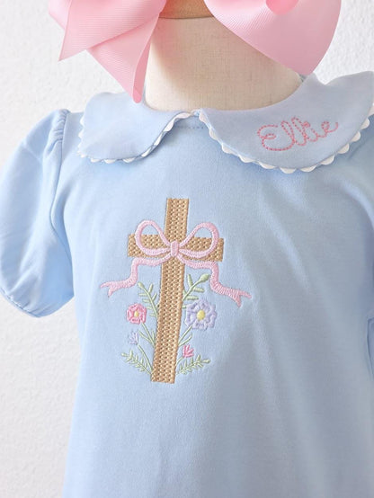 Girls Easter Dress with Cross
