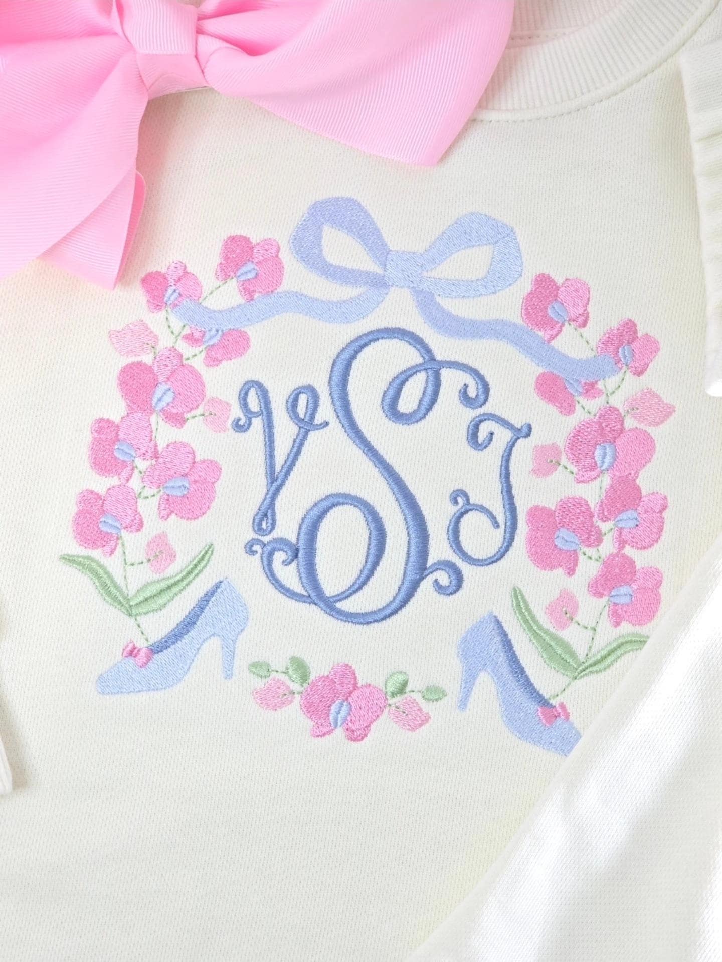 Princess Crest Monogrammed Cream Sweatshirt