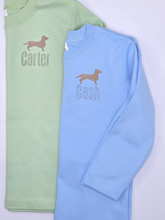 Boys Puppy Pocket T-Shirts - Long Sleeve